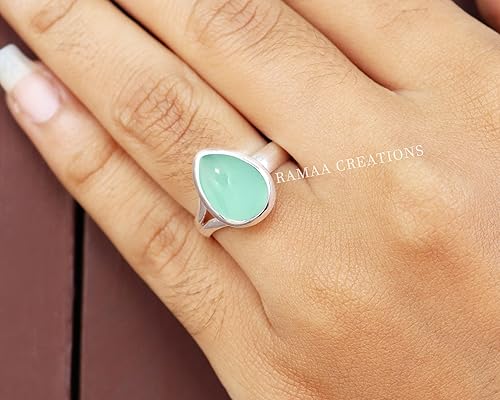 Miniatura 5 de Natural Gemstone Ring  Birthstone Handmade Silver Ring  Pear Shape Gemstone Ring  Sterling Silver 925  Handmade Jewelry (Sunstone, 7)