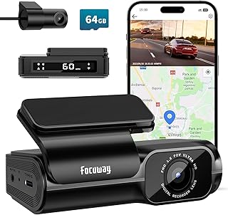 Dash Cam Front and Rear Camera, 4K Dashcams for Cars 1080P Backup Camera with 64GB TF Card, GPS, 5G WiFi, Voice Control, Super Night Vision, Supercapacitor, WDR, 24/7 Parking Mode, App Control