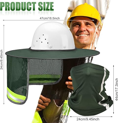 Miniatura 3 de SATINIOR 2 unidades de casco de protección solar para el cuello, alta visibilidad, malla de ala completa, protección solar y polaina para el cuello,