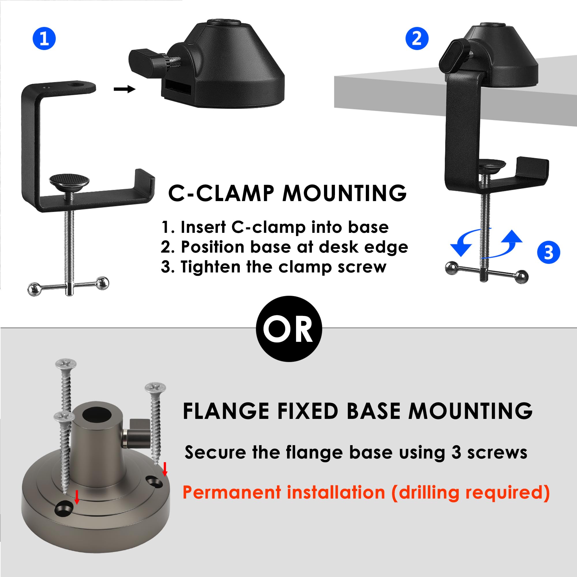 Mikrofonarm kompatibel mit Razer Seiren V3 Mini, X, V2 Pro, V2 X, Elite, Mic Boom Arm mit Tischflanschhalterung, verstellbarer Aufhängungsständer, Schreibtischhalterung