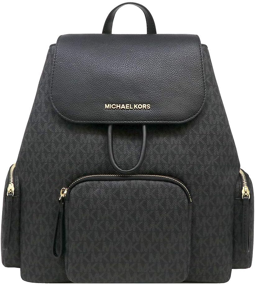 Michael Kors Abbey Cargo PVC Backpack (BLACK/BLACK)