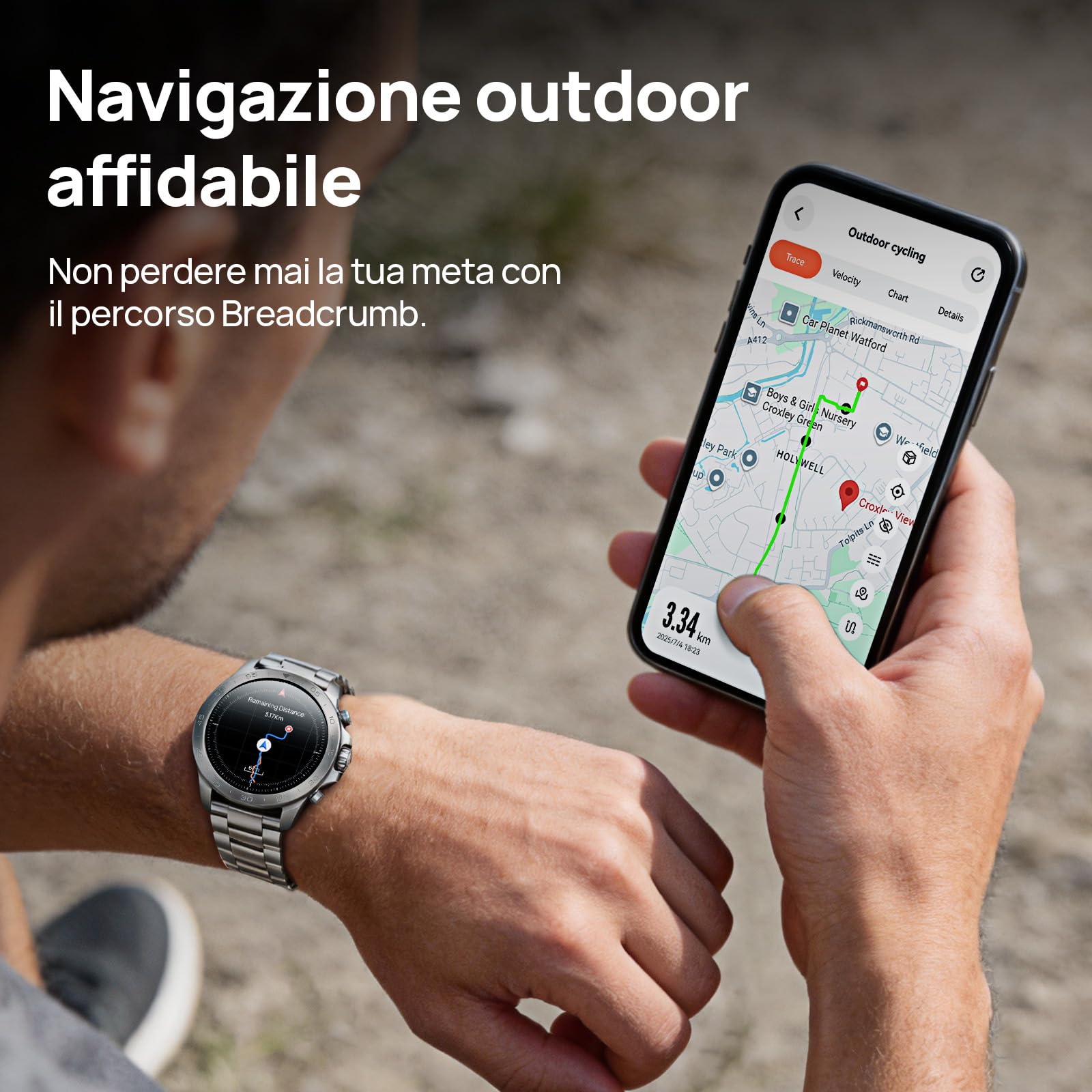 Mibro GS Explorer S Full Ti 48mm Smartwatch Outdoor con 1.32" AMOLED,Mappe Offline,Full Titanio,GPS Dual Band,10 ATM e 150+ Orologio Sportivo,20 Giorni Autonomia,Per iOS e Android