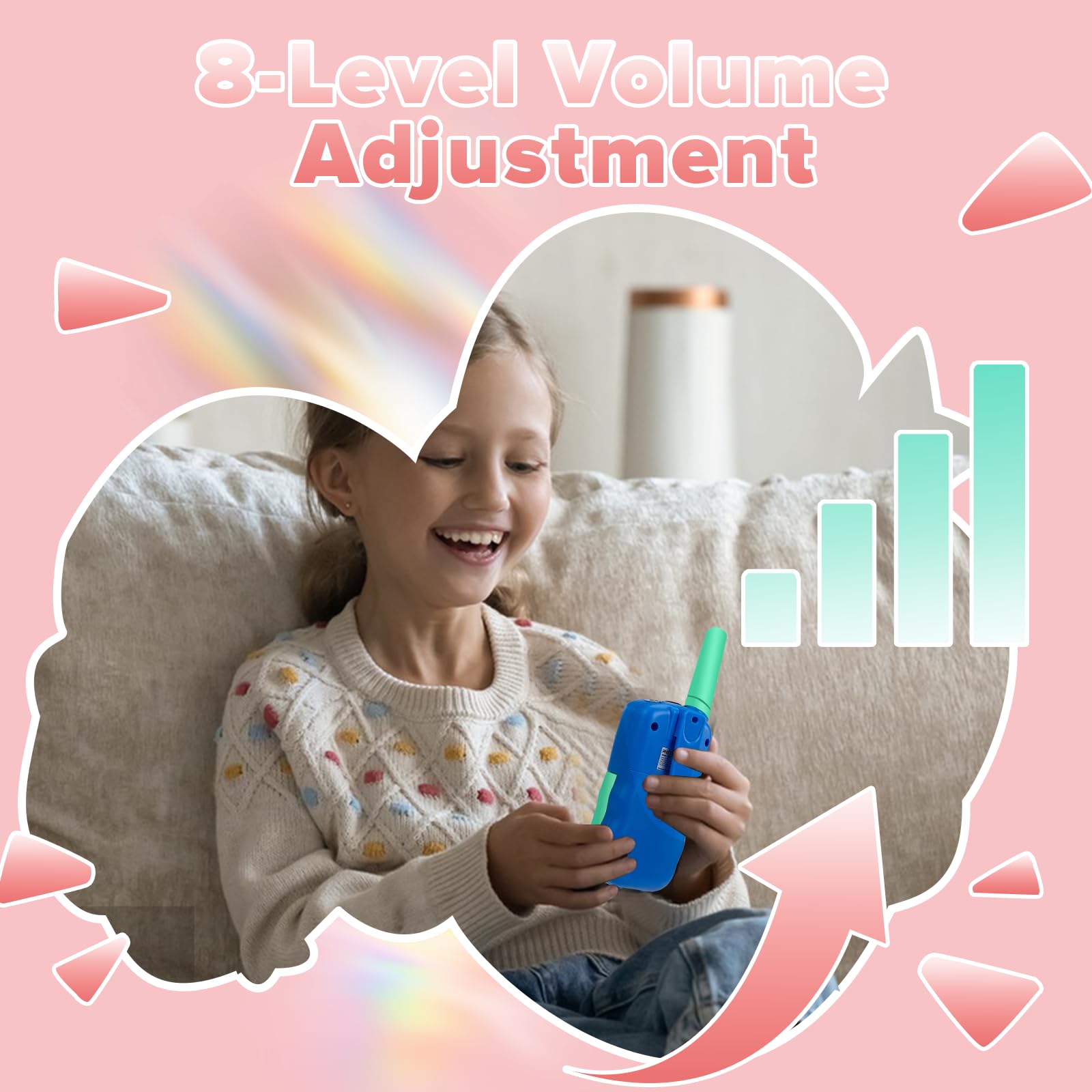 Retevis RT388 Walkie Talkie Bambini, Walky Talky Bambini, PMR446 8 Canali VOX Torcia 10 Toni di Chiamata, Walkie Talkie Bambino per Escursionismo, Campeggio, Avventura(Blu-verdastro,1 Coppia)