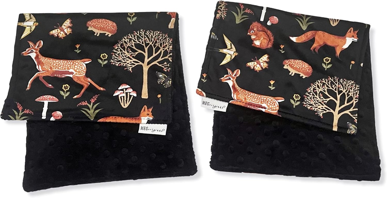 MEG ORIGINAL Baby Burp Cloth Set of 2, Forest Friends, Handmade in The USA