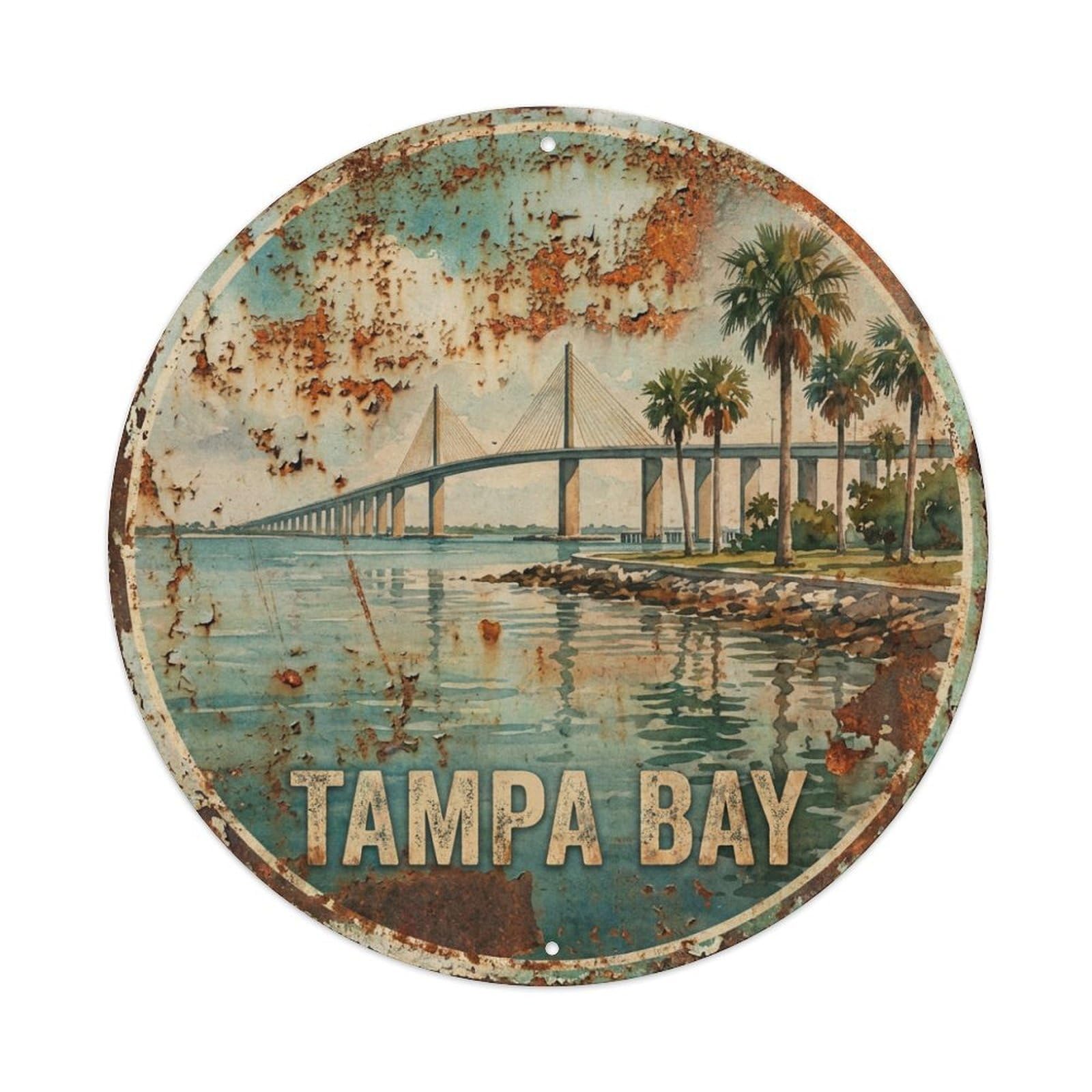 Tgrcjimh Style Metal Tin Sign Usa Vintage Travel Tampa