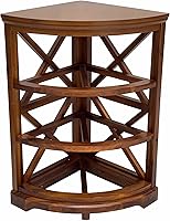 Vista 6 de Hampton Meadows - Armario de almacenamiento de mesa esquinera de 3 niveles en X con 3 cestas de mimbre, nogal