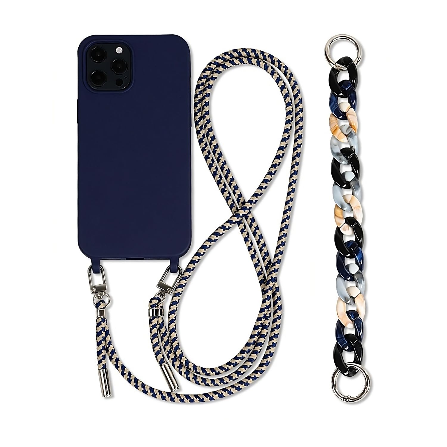Custodia Per IPhone 17 Pro Con Collana E Tracolla - In Silicone TPU, Antiurto, Regolabile, Multifunzione