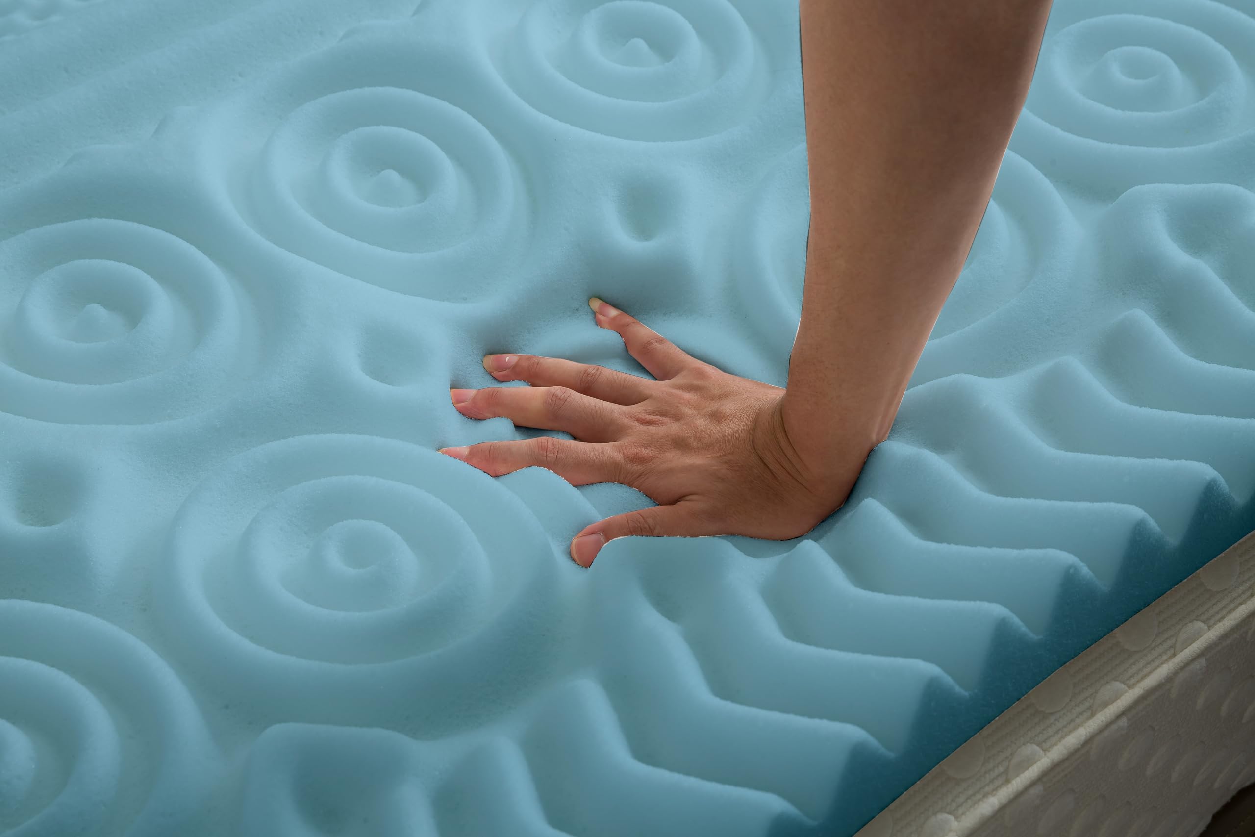 CATAVANA - Surmatelas 90x200 cm - Mousse à Mémoire de Forme 5 cm avec Gel - Confort Ergonomique avec 13 Zones de Soutien - Parfait pour Matelas 1 Place, Clic-Clac et Canapé Convertible