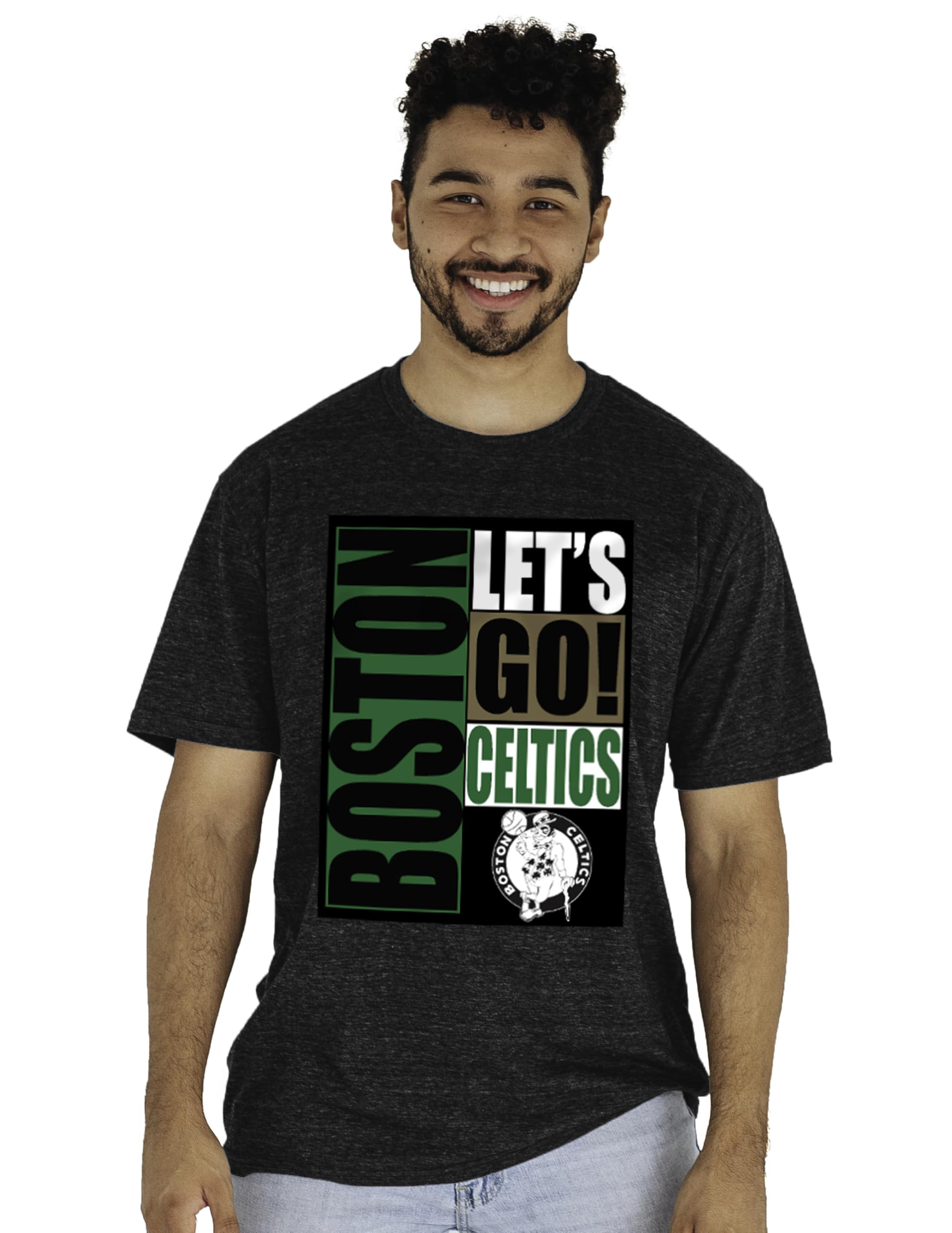 Blue 84 NBA Unisex-Adult NBA Officially Licensed Tri-Blend T-Shirt Vintage Arch Team Color