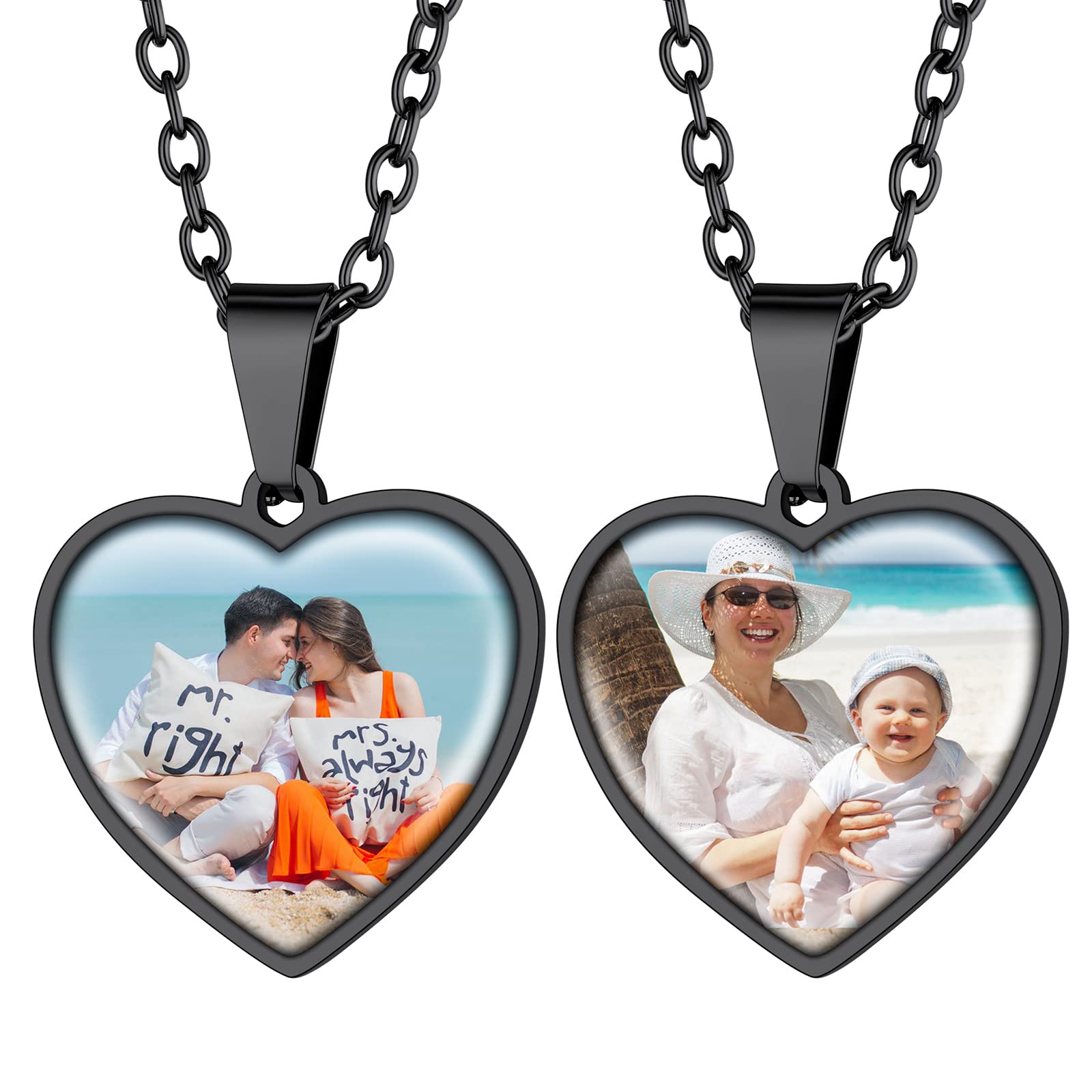 SupcareCollar Hombres Personalizado de Doble Cara Foto Collar Dog Tags 316L de Acero Inoxidable Colgante de la Policía Militar Ejército Colgante para Mujeres Niños Collar Conmemorativo