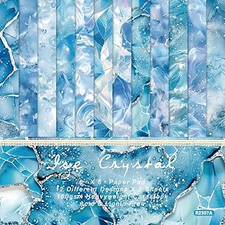 24 Sheets Watercolor Blue Scrapbook Paper 6'' x 6'' Watercolor Blue Pattern Pad Watercolor Blue Single-sided Scrapbook Paper Blue Craft Paper for Card Making Kit Blue Cardstock Origami DIY - Buy now