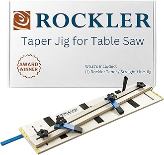 Rockler Taper Jig/Straight Line Jig - Power Tool Accessory Jigs Makes Tapered Cuts Fast - Wood Cutting Jig is Perfect for Chair Legs - Hardware Jig Includes 36” Miter Bar – Table Saw Accessories