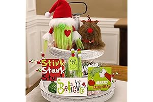 Christmas Tiered Tray Decor with Adorable Grinches