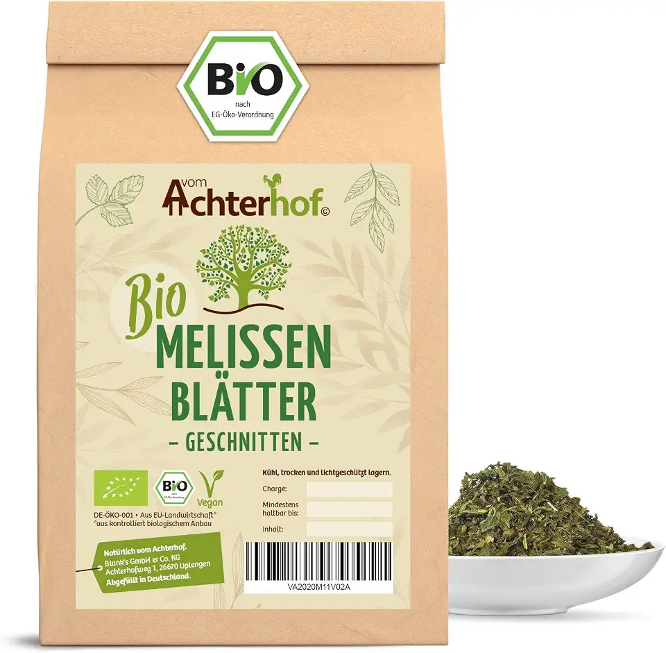 Melissentee BIO | 500g | 100% Melisse ohne Zusätze | Melissenblätter Tee getrocknet geschnitten lose | vom Achterhof