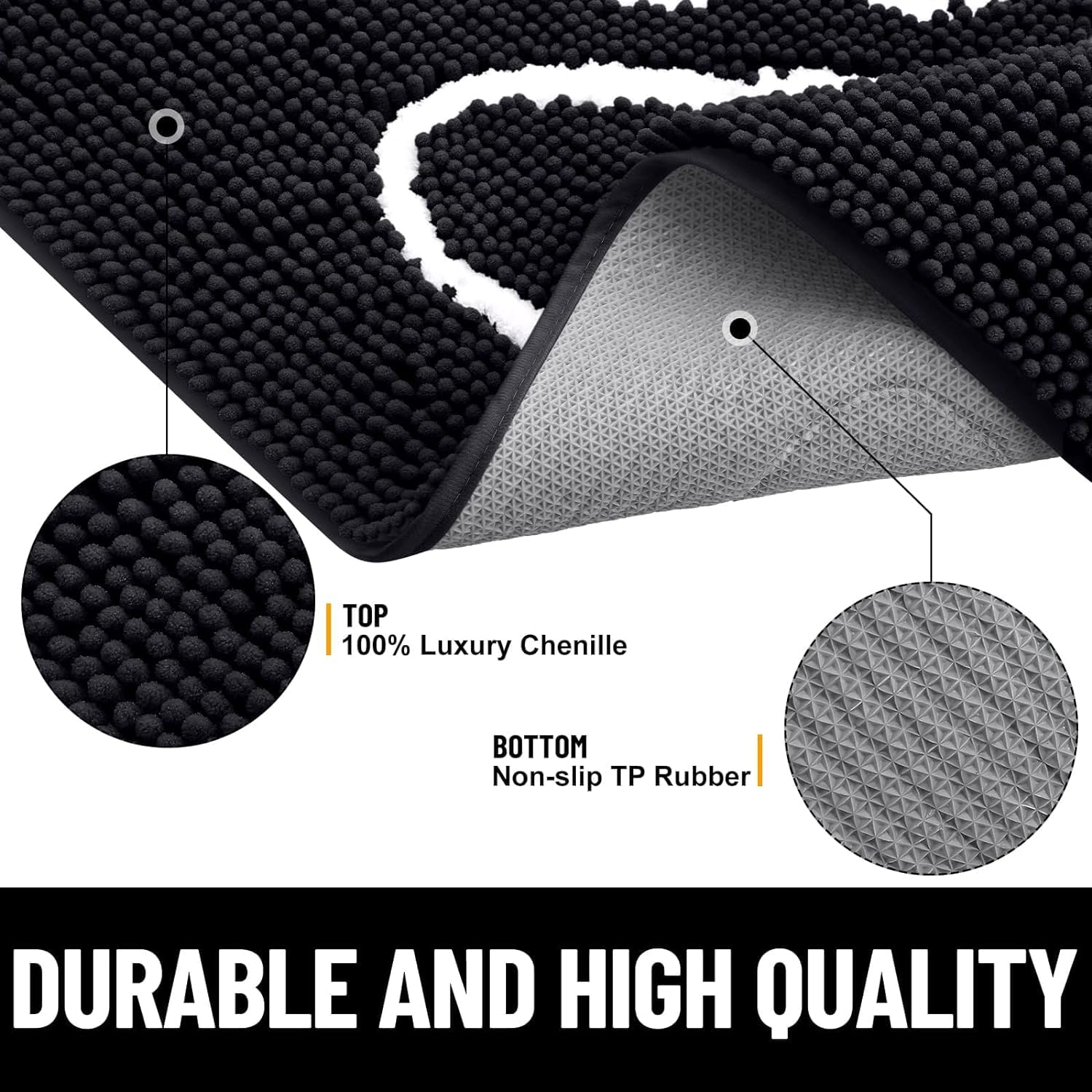 Homaxy Dog Door Mats Indoor, Super Absorbent Non Slip Doormats, Soft Chenille Floor Mat - Image 4
