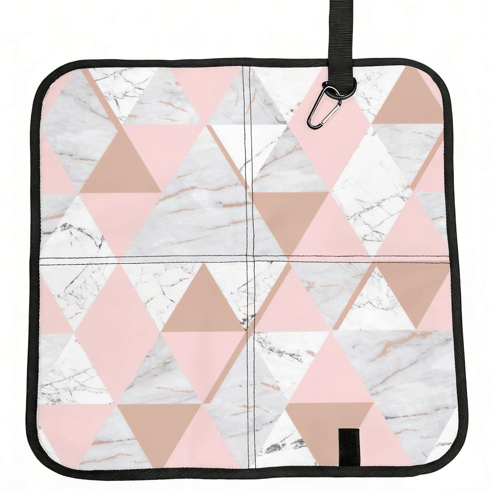 bghdfa Pink And Gold Marble Print Outdoor Sitting Mat Waterproof Oxford Cloth Seat Cushion Folding Foam Camping Seat For Picnic