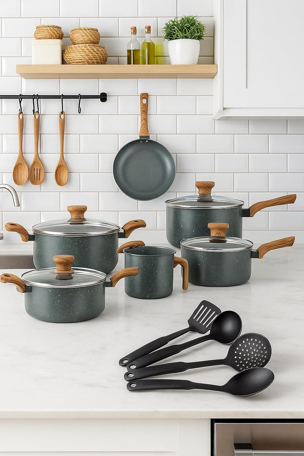 Jogo De Panelas Pratic Cook Granito Indução Mimo Style Cerâm... - imagem principal do produto