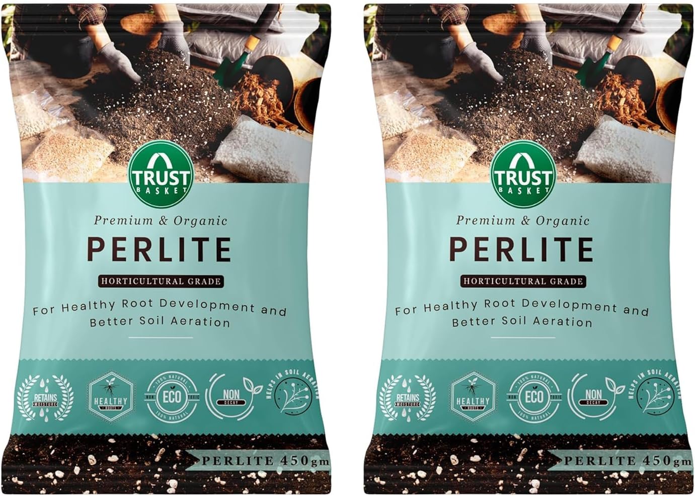 Perlite for Plants Soil Additive Horticultural Grade - for Indoor, Outdoor Plants and Hydroponics 450 gm (Set of 2)