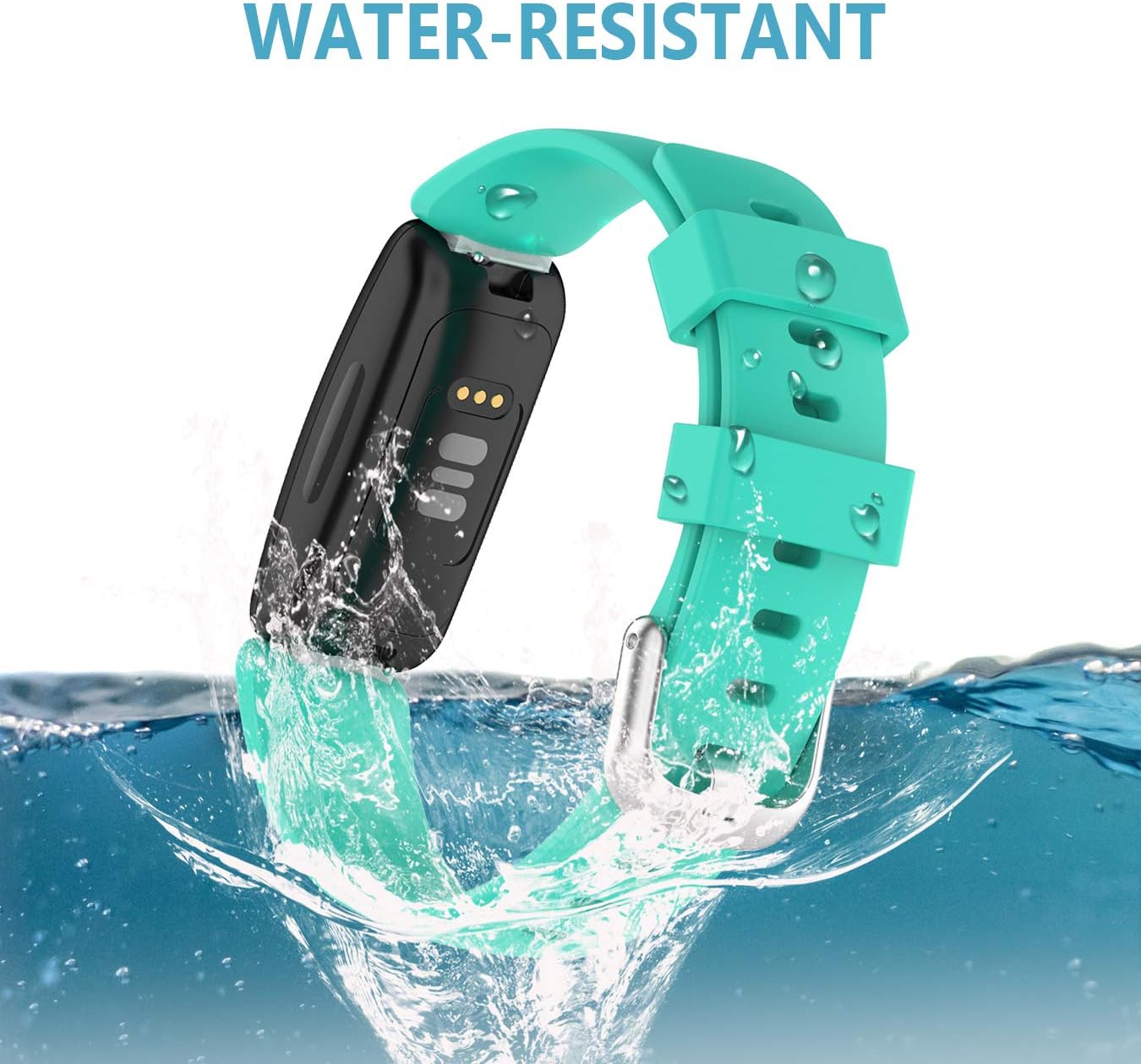 HQzon Band Compatible with Fitbit Inspire 2, Soft Silicone Adjustable Waterproof Sport Replacement Wristband Accessory for Inspire 2 Fitness Tracker