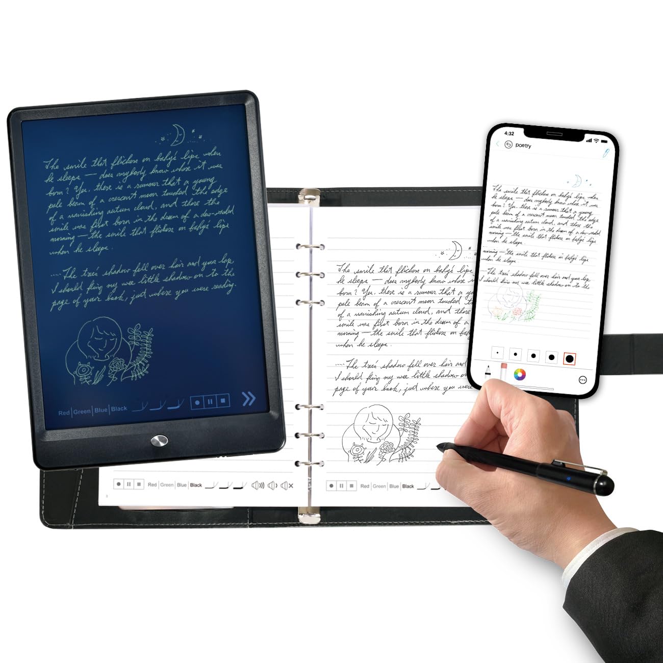 Ophaya Smart Pen Writing Set 本体 新品未開封 Ophaya 2-in-1 Digital Pen Writing Set: Capture, Record, and