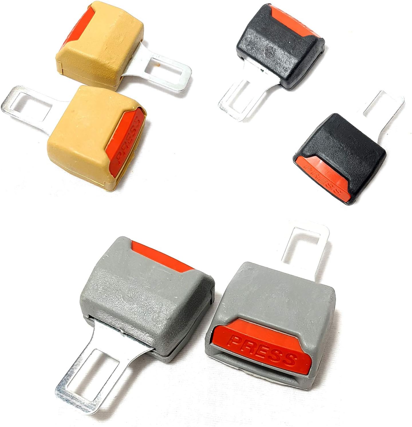 2PCS Car Safety Adjustable Seat Belt Clip Extender Universal Car Interior Parts (Gray)