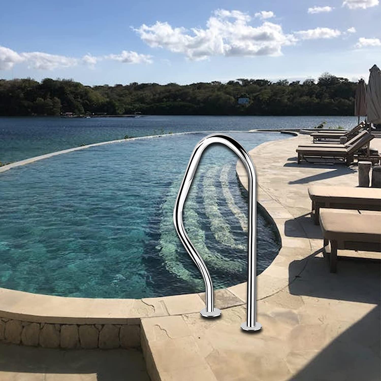 Main courante de piscine ARG haut de gamme avec ensemble complet d'accessoires 1PCS