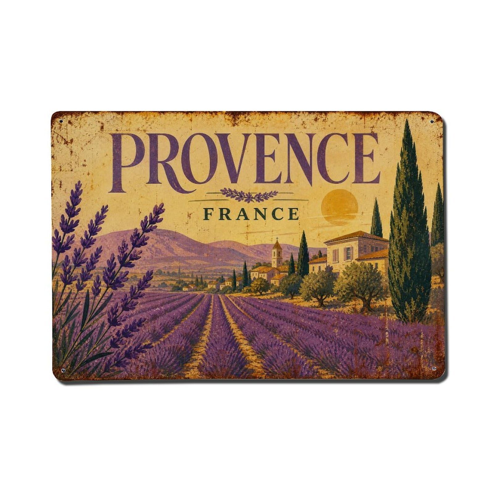 Gead 8X12inch Style Vintage Travel Provence France Essence Metal Tin Sign