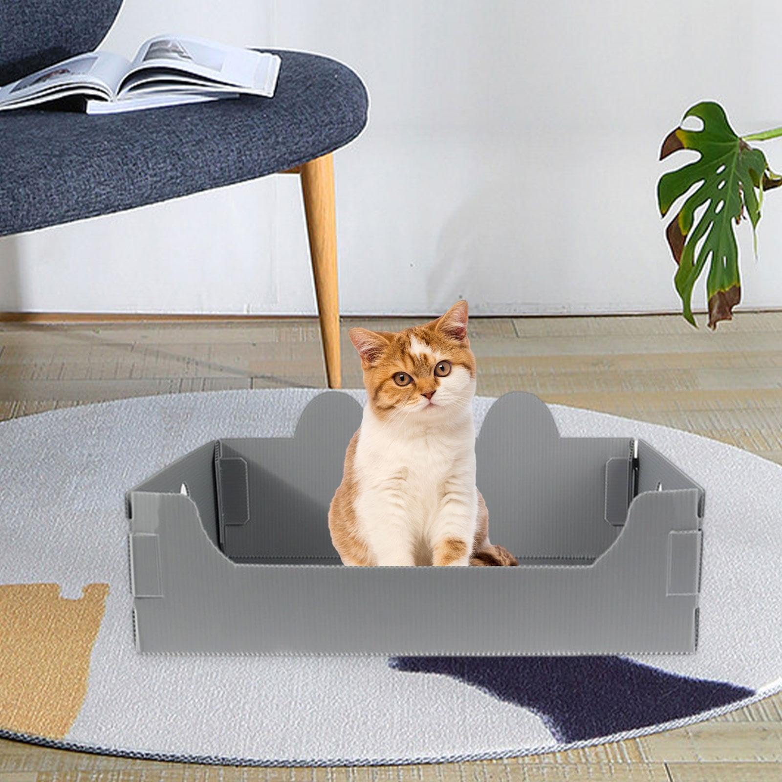 Amazon | ZGUZMCMK 猫用トイレ 折り畳み可能 猫用トイレ 防水加工 猫用