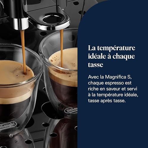 De'Longhi Magnifica S - Machine à Café Automatique 2 Boissons Noir | Machine à Café à Grain, Mousseur à Lait Manuel, Expresso et Cappuccino, Fonction 2 Tasses, Commandes à Boutons, ECAM22.110.B - 8