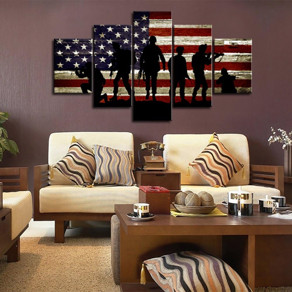 🛒 Crаzу Dеаlѕ Large Size USA US American Flag Military Soldier Army Wall Art Canvas Print Thin Red Line Home Decor Decal Pictures for Living Room Bedroom 5 Panel Poster Painting Framed Ready to Hang(70Wx40H, 26) Flаѕh Dеаlѕ - 70% оƒƒ Large Size USA US American Flag Military Soldier Army Wall Art Canvas Print Thin Red Line Home Decor Decal Pictures for Living Room Bedroom 5 Panel Poster Painting Framed Ready to Hang(70Wx40H, 26)