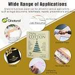 75% Coton 25% Linge Business Paper, Ivoire 85gsm 8.5"W x 11"L Resume Paper, ne sera pas obtenir papier d'impression humide 100/Box avec faible amidon