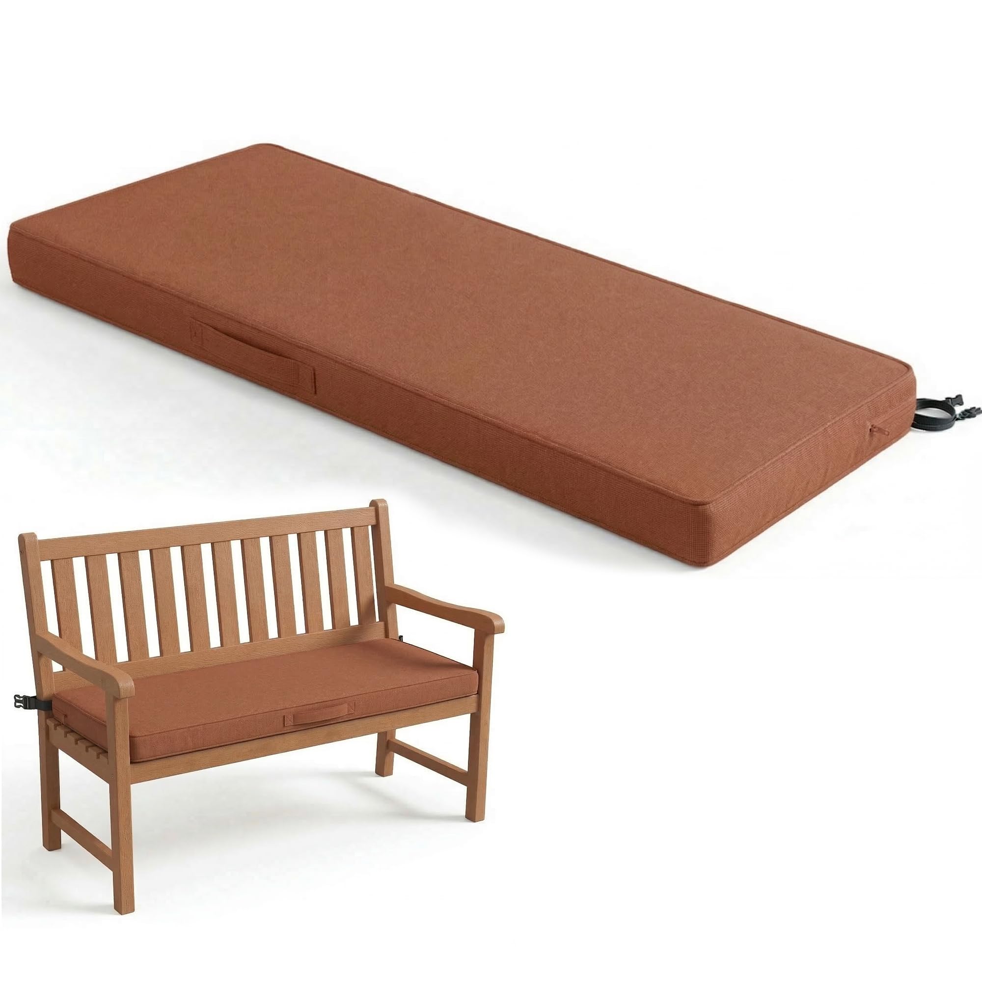 Codi Outdoor Bench Cushion for Patio Furniture, 48x18'', Spice