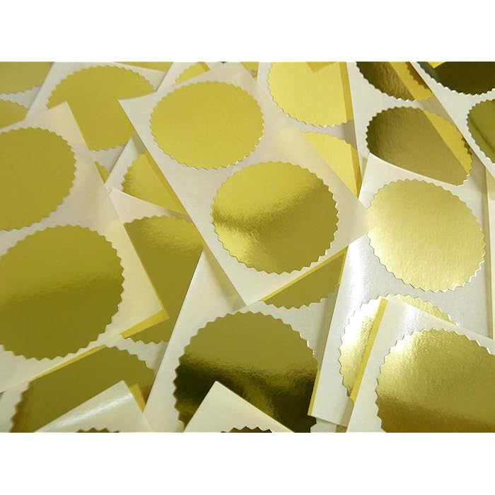 Buy 50mm Serrated Edge , Shiny Gold , Certificate Wafer Company Seal