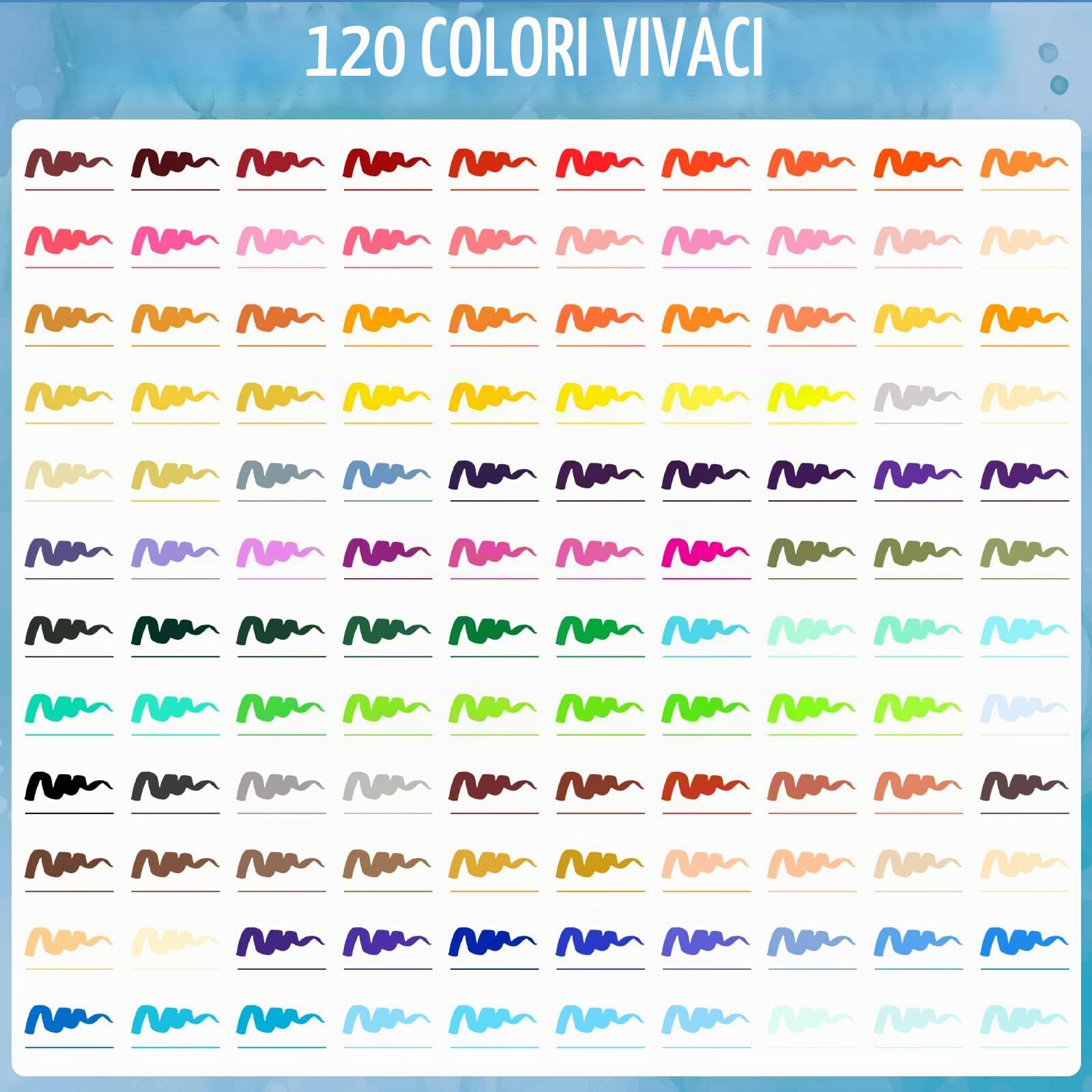 Purpledi Brush Pen Lettering, 120 Colori Pennarelli Doppia Punta Fine e Grossa Pennello, Pennarelli Punta Fine per Artisti, Pennarelli Acquerellabili Pennarelli Doppia Punta per Calligrafia, Dsegno