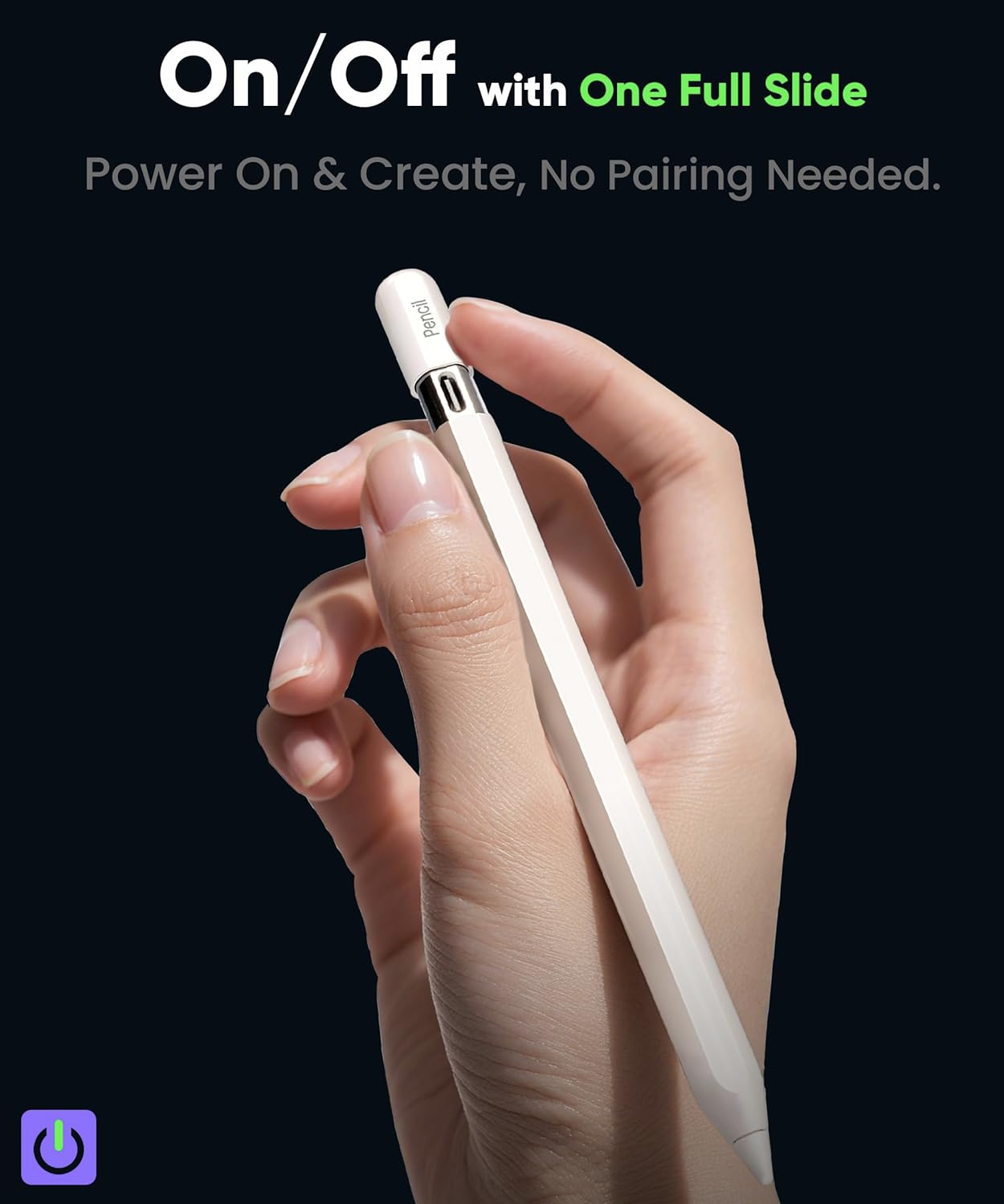 Pencil USB-C for iPad(2018-2025): Magnetic Wireless Charging- Only for iPad Pro 11"(1-4th), 12.9"(3-6th), Air(4/5th), Mini 6. Slide-Switch, Hidden-Port Stylus with Tilt Control & Palm Rejection