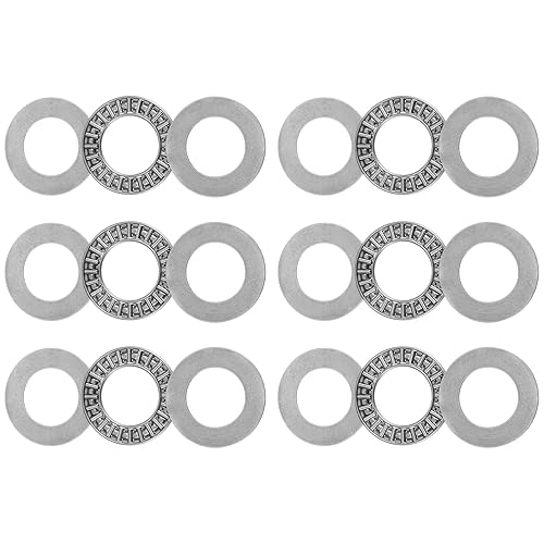 uxcell AXK2035 Rodamientos de rodillos de aguja de empuje con arandelas 0.787 in Diámetro 1.378 in OD 0.079 in Espesor 6pcs