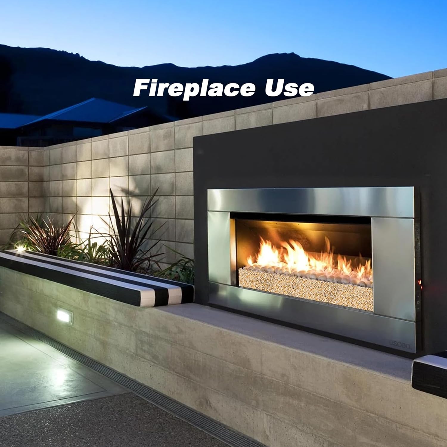Skyflame 10-Pound Silica Sand and 10-Pound Fire Glass Diamonds for Fire Pit Fireplace Landscaping