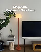 Vista 2 de Mushroom Floor Lamp with Remote, 59 Inch Tall LED Dimmable Standing Lamp with Adjustable Color Temperature, Mid-Century Modern Cute Ambient Floor