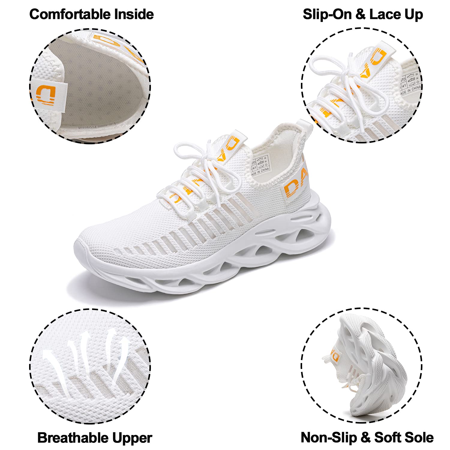 Dannto Scarpe da Ginnastica Uomo Donna Sneakers Running Sportive Basket Outdoor Respirabile Mesh Scarpe da Corsa Tennis Fitness Unisex