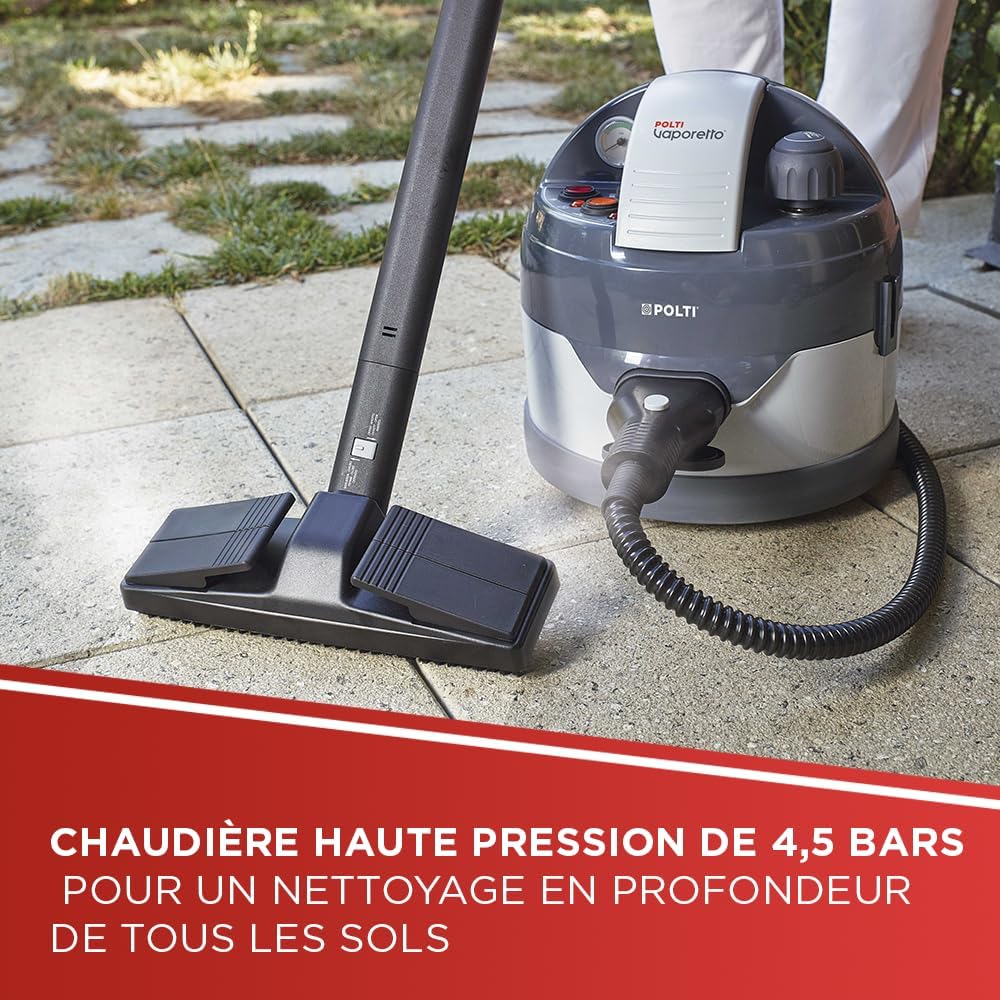 Polti Vaporetto Eco Pro 3.0, Nettoyeur à Vapeur avec Chaudière et Bouchon de Sécurité, Puissance de la Chaudière Max. 2000 W, Réservoir de 2 L, 9 Accessoires Inclus, Fabriqué en Italie, Gris — vue 3