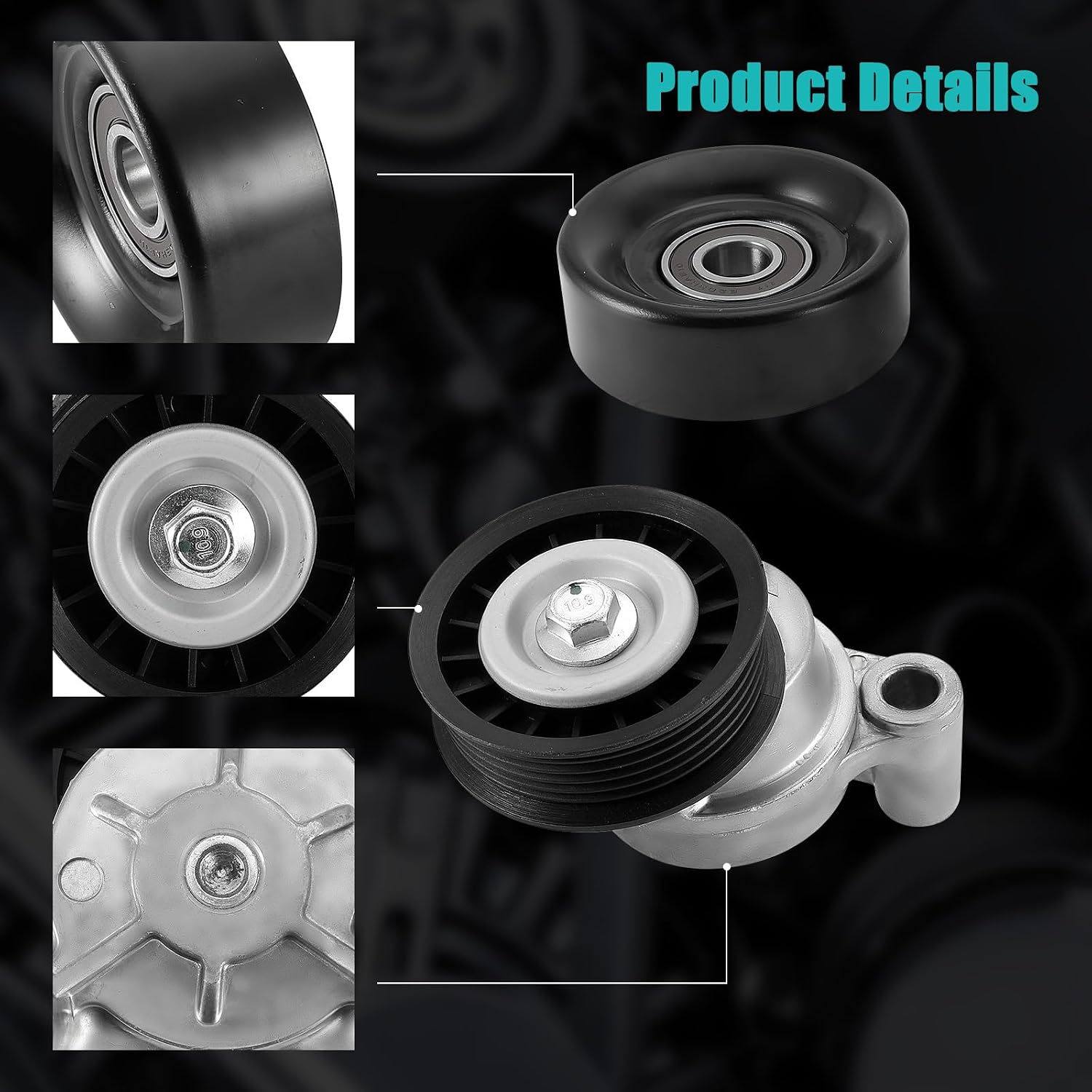AULINK 39083 Belt Tensioner and Idler Pulley For Chevy Silverado 1500 2009-2013,For GMC Sierra 1500/2500 HD 2010-2013,For Cadillac Escalade 2009-2014,For Hummer H2 2009 4.8/5.3/6.0/6.2L 89397 12609719