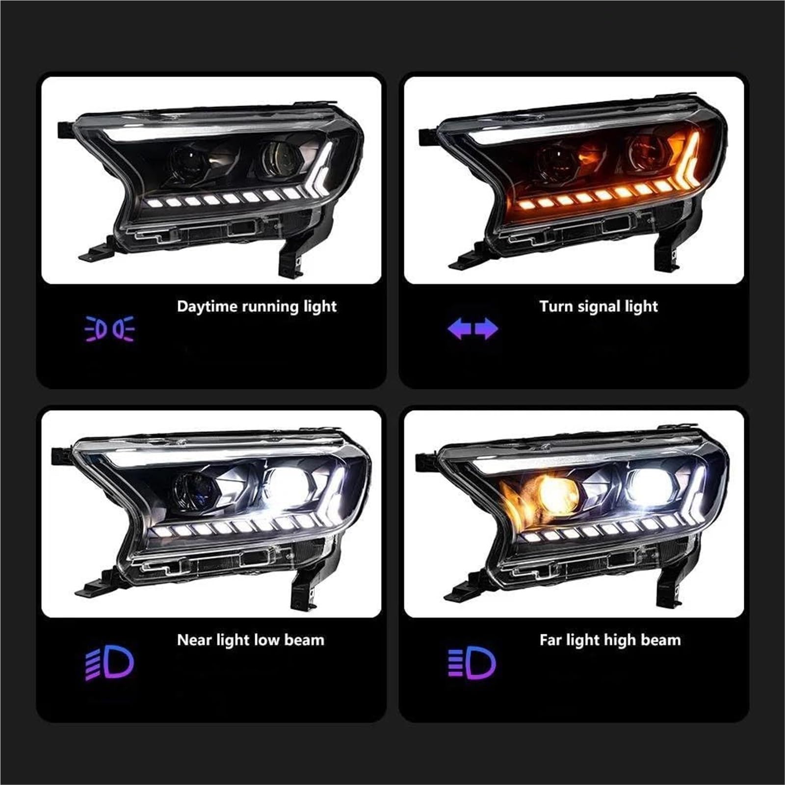 Phares Phare à LED pour Ford pour Ranger T7 2016-2021 (Full LED)