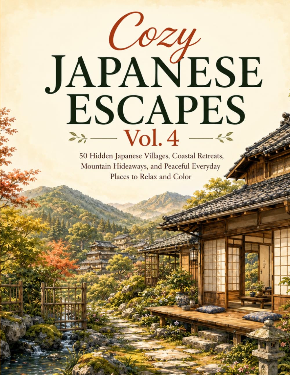 Cozy Japanese Escapes Vol.4: 50 Hidden Japanese Villages, Coastal Retreats, Mountain Hideaways, and Peaceful Everyday Places to Relax and Color