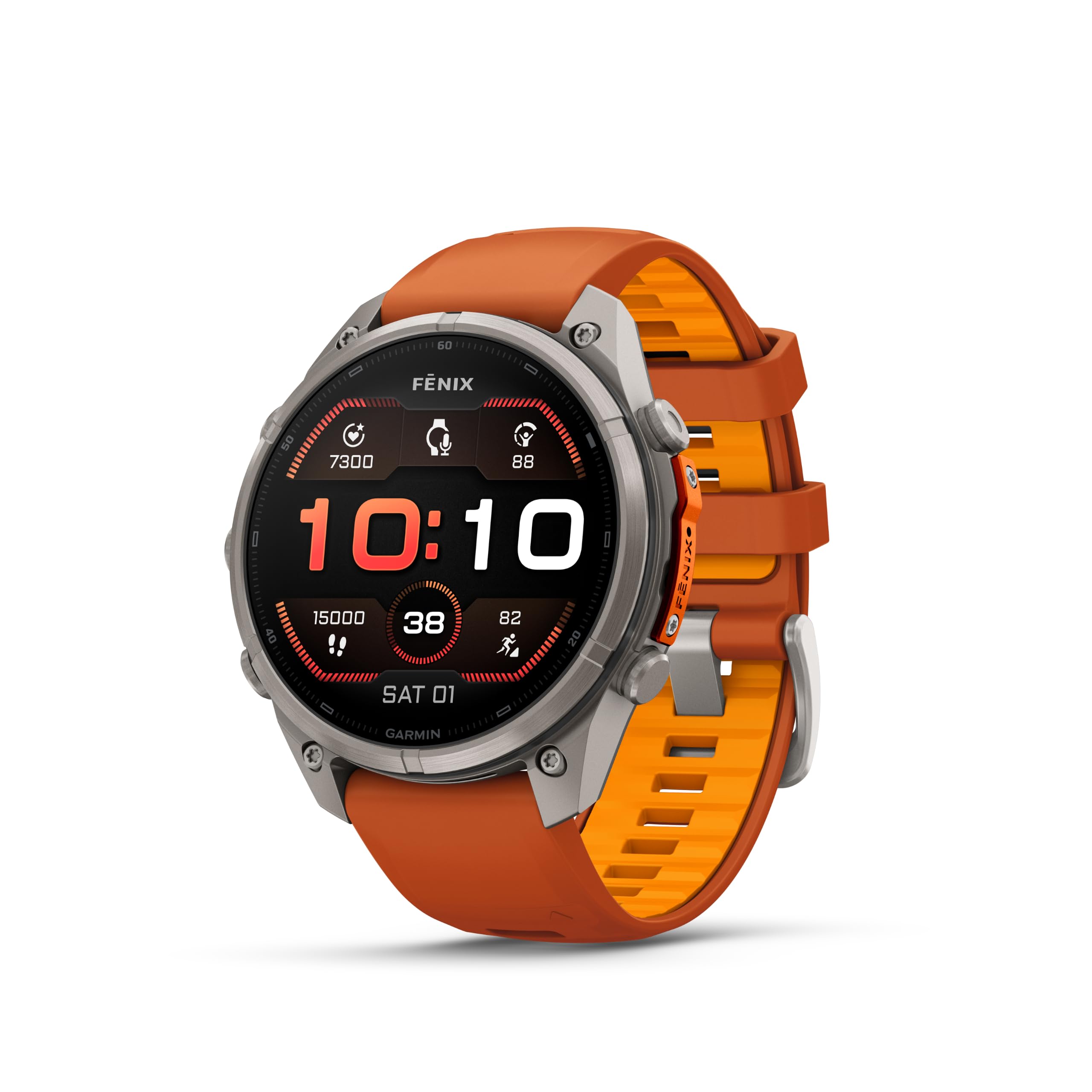 Garmin fēnix® 9 Pro, titanio, 47 mm, arancione autunnale/arancione acceso