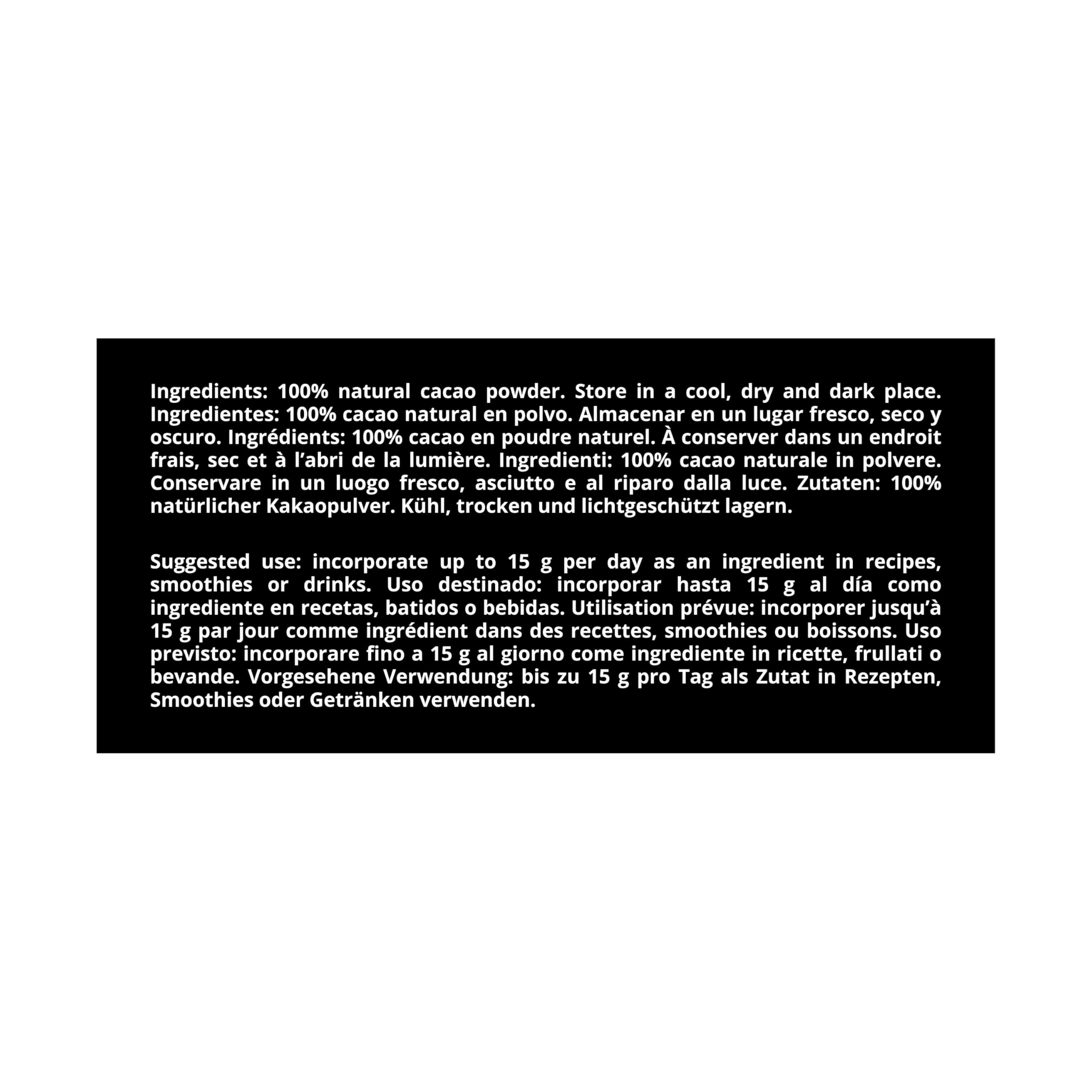 MOODS! Cacao Puro in Polvere | 800 g | 100% Naturale e Crudo | Non Alcalinizzato | Senza Zuccheri Aggiunti | Gusto Intenso