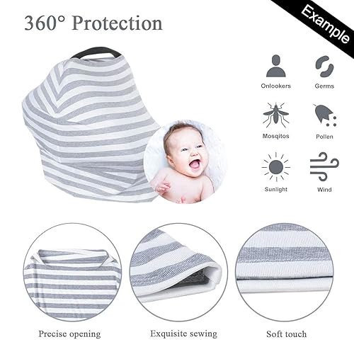 Miniatura 7 de Fundas de asiento de automóvil con nombre personalizado para bebé niño, bufanda de lactancia materna, fundas de lactancia transpirables para