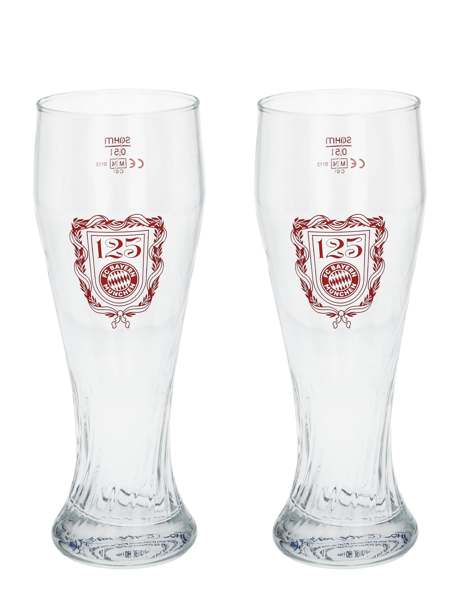 FC Bayern München I Weißbierglas 2er-Set 125 Jahre I Durchsichtig