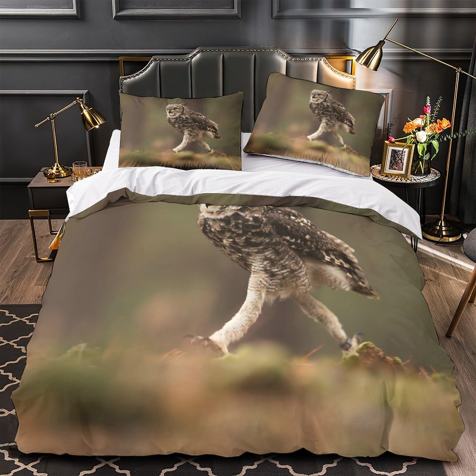 Housse de couette loutre anti-acarienne parure grand lit zippée facile à laver