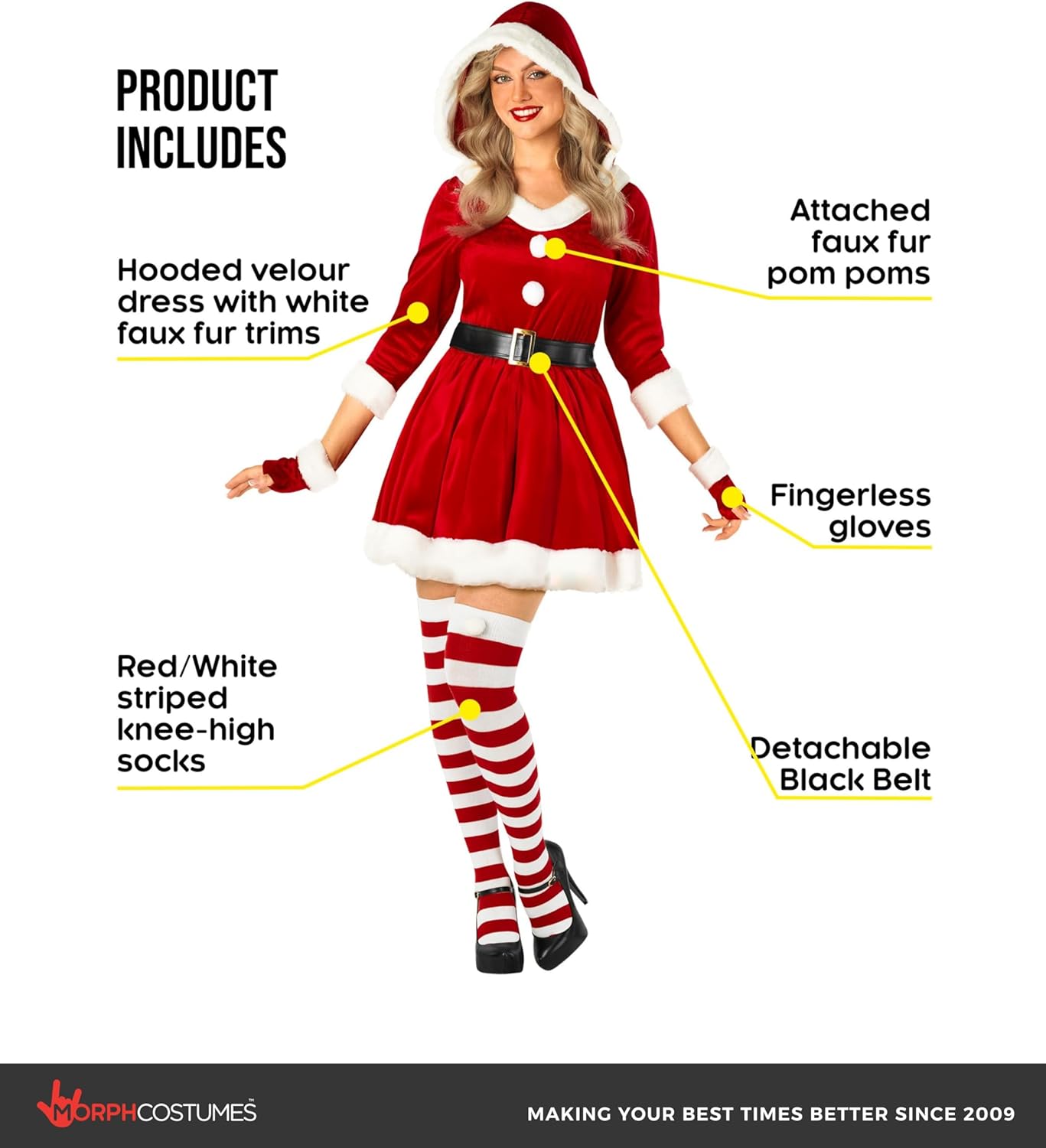 Morph Santa Womens Costume, Ms Claus Costume, Mrs Claus Costumes, Santa Suit Women, Plus Size Christmas Costumes For Women