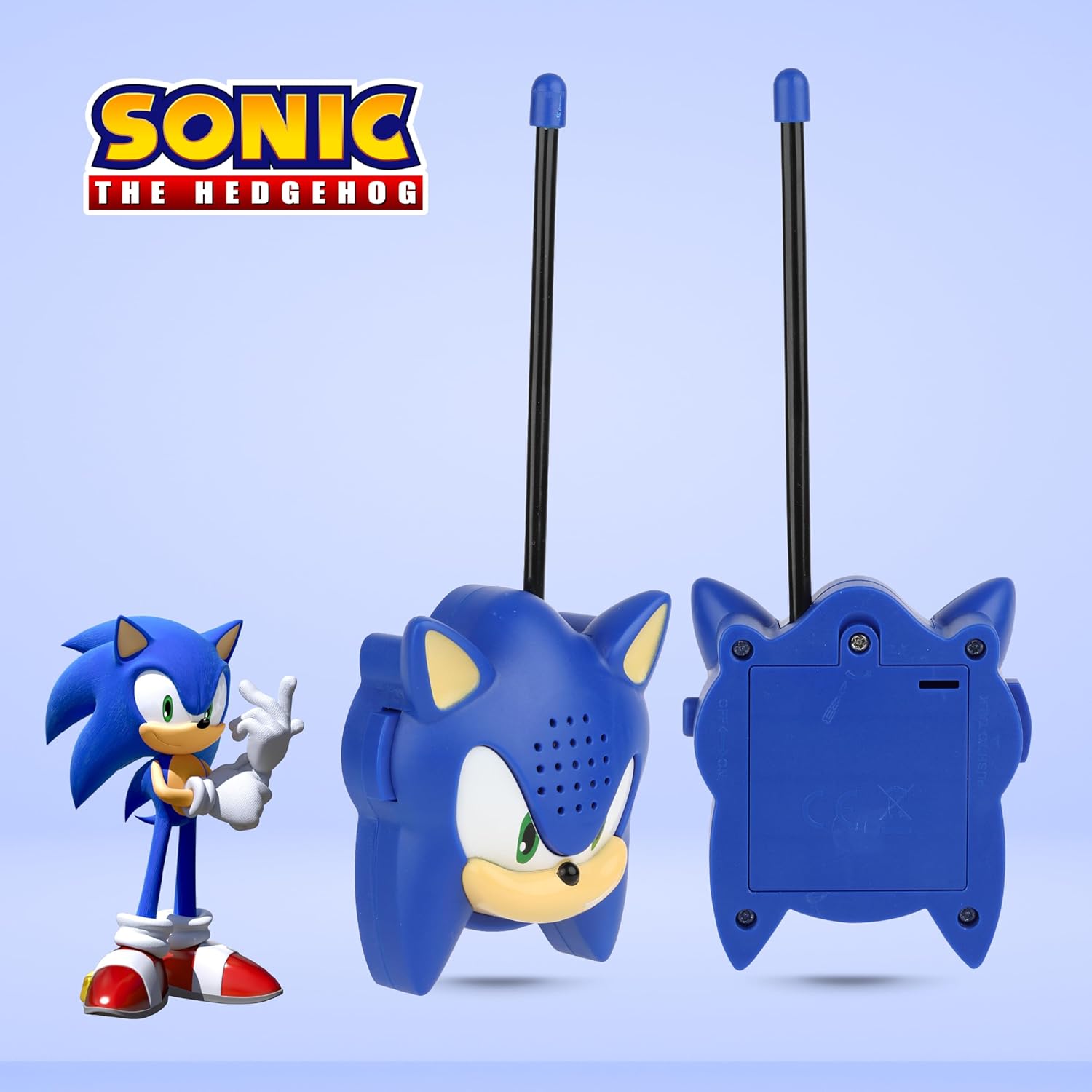 Sonic Molded Walkie Talkie for Kids, Safe and Flexible Antenna, Over 1000ft Range, Easy-to-Use, Power Switch, Belt Clip, Pack of 2, Camping Accessories, 2-Pack, Outdoor Toys
